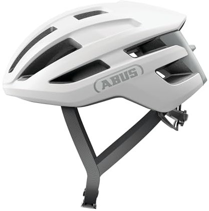 ABUS Rennradhelm PowerDome - Leichter Fahrradhelm mit cleverem Belüftungssystem und aerodynamischem Profil - Made in Italy - für Damen und Herren - Weiß, Größe L