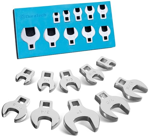 DURATECH 10-Piece 3/8 Drive Crowfoot Wrench Set, SAE, 3/8-1