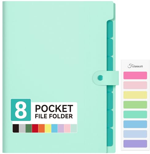 Forvencer Expanding File Folder 8 Pocket, Accordion File Organizer, Letter