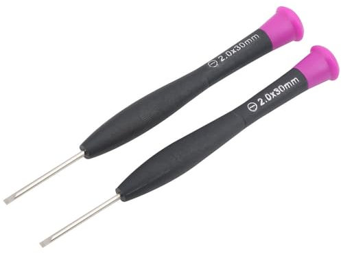 2 mini cacciaviti a taglio, cacciavite di precisione a testa piatta da 2,0 mm per piccoli elettrodomestici, riparazione utensili manuali