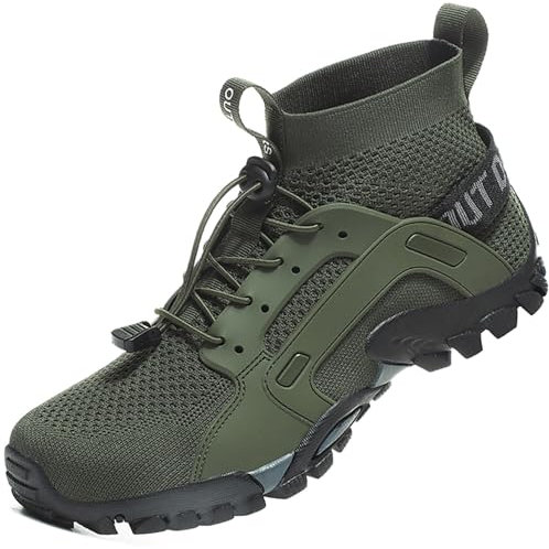 VTASQ Herren Damen Wanderschuhe Anti-Rutsch Wanderstiefel Trekkingschuhe Leicht Atmungsaktiv Outdoorschuhe Männer Sportschuhe Kletterschuhe Trail Running Traillaufschuhe Unisex Grün 40 EU