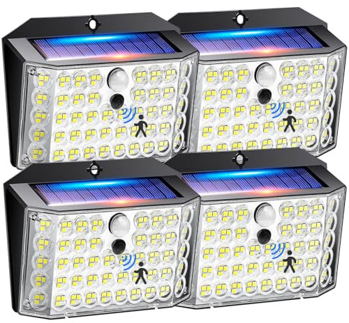 Luci Solari da Giardino, 246LED+270°+3 Modalità Faretto LED da Esterno Solare, 2200mAh Faretti Solari a LED da Esterno, IP65 Luci Esterno Energia Solare, Luce Solare LED Esterno, Luci Solari Esterno