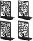 2 Coppie di Ferma Libri per Libreria - Fermalibri per Mensole 4 PCS Ferma Libri in metallo Antiscivolo con piedini Reggi libri per Libreria adatti per scuola casa e ufficio (nero)