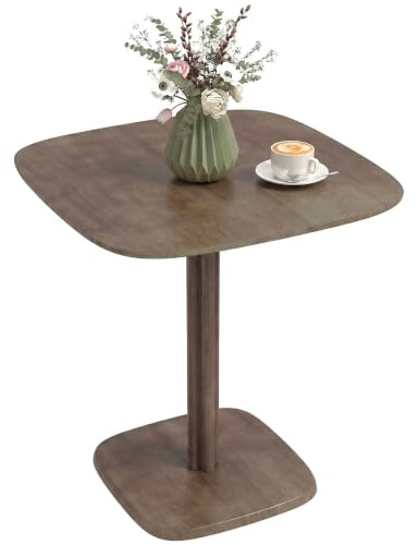 HOMCOM Table à Manger pour 4 Personne Table de Cuisine Style Moderne avec Plateau Aspect Bois, 70 x 70 cm, Marron