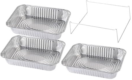 Alipis 4pièces Moule à Barbecue Aluminium Alimentaire avec Couvercle Boîte à Emporter pour Barbecue Et Conservation des Aliments