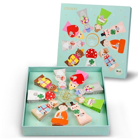 Creano Organic Herbal Tea Gift Set ‘Tea Lovers’ – 9 pyramid tea bags in 9 cute shapes to give as gifts – 22.5g*