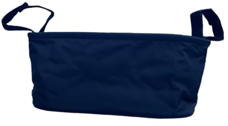 BundleBean - Buggy Organiser - Storage Bag for Pushchairs - Includes Nappy Pouch - Universal Fit with Handlebar for Any Pushchair or Stroller (Plain Black)