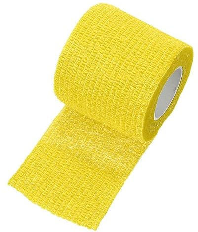 ONE SHOP Benda Coesiva Elastica Autoadesiva 5 Rotoli 5cm x 4,5m Fascia Sportiva Calcio Portieri Bendaggio Coesivo Caviglia Polso Articolazioni Uso Veterinario animali (N.6 GIALLO)