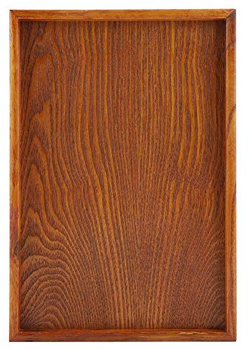 Bandeja de madera, maciza Vajilla rectangular Bandeja de servicio Plato de fruta Plato de té Bocadillos almacenamiento de comida Plato de mesa de restaurante para el hogar (35*24cm)