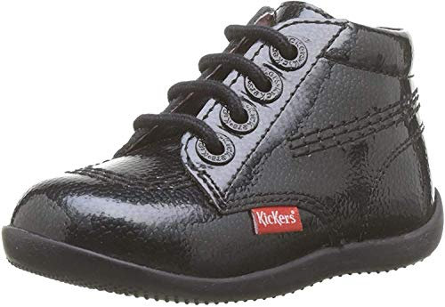Kickers Billista Zip, Bottillons Fille, Noir Vernis, 27