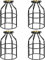 Simple Deluxe 4-Pack Adjustable Industrial Clamp on Metal Bulb Guard Cage for Pendant, Farmhouse Light Fixture, Vintage Lamp Shades and Hanging Lamp, Black