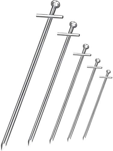 Balinco - Bodenanker 30er Set 230x6 mm - Anti-Rost Heringe mit T-Profil aus verzinktem Stahl – Stabile Zeltheringe für Camping, Zelt, Pavillon, Sonnensegel, Abspannleinen – Erdnägel für Harte Böden