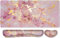 Mouse mat Set,iCasso Desk mat 900 x 400mm,Stitched Edges Gaming Mouse Pad & Mouse mat Wrist Support&Keyboard Wrist Rest,Waterproof Surface Desk Pad with Non-Slip Rubber Base (Pink Gilt)