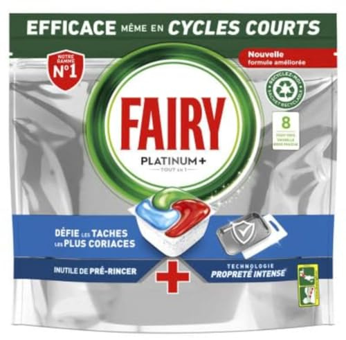 FAIRY Platinium Plus All in 1 Spülmaschinentabs – Packung mit 8 Kapseln