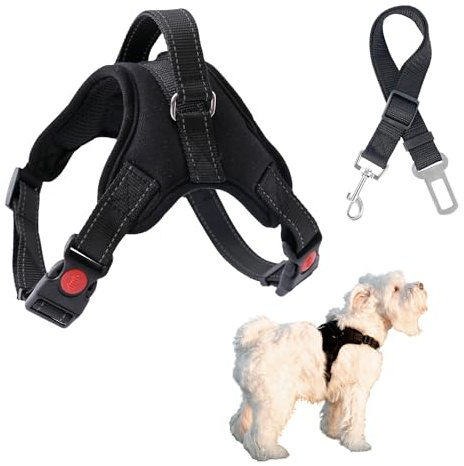Harnais anti-traction pour chien de taille moyenne. Harnais anti-fuite pour chien avec ceinture de voiture.