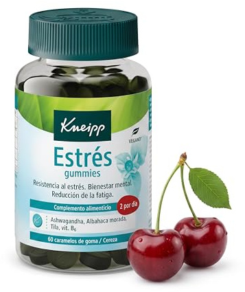 Kneipp Estrés Gummies; con Albahaca Morada, Tila, Ashwagandha y Vitamina B6; Ayuda a Lidiar con el Estrés, al Bienestar Mental y a Reducir la Fatiga; 60 Gominolas