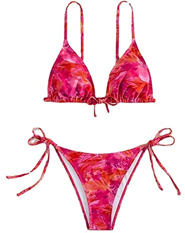 LOIJMK Bikini tanga kvinnor 2 delar, funky bandeau bikini kvinnor tvådelad mode baddräkter för kvinnor trendiga badkläder kvinnor strandsemester baddräkt damer sexiga strandkläder kvinnor strandmode,