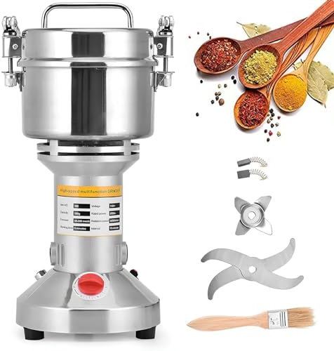 WXFKLDJ Macinino per Cereali 300G Macina Cereali Elettrico per Erbe Macina Cereali Portatile Macina Spezie 1300 W per Grano Mais Riso Pepe Chicchi di caffè Macchina per Polvere di Grani Secchi