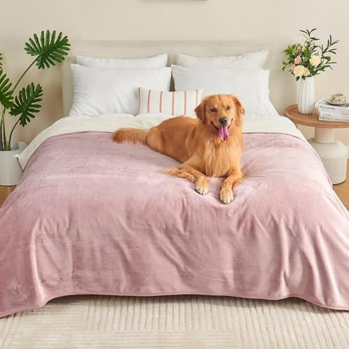 Yaning Manta impermeable de 80 x 90 pulgadas para adultos, funda de cama impermeable reversible para perros, gatos, mascotas, manta suave a prueba de fugas para cama, sofá, protector de muebles, rosa