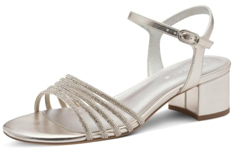 Tamaris Damen 1-28248-44, högklackade sandaler för kvinnor, Platina, 37 EU