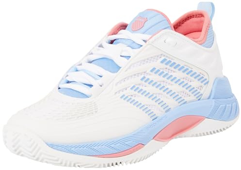 K-Swiss Hypercourt Supreme 2 HB, Tenis Shoe Mujer, Bright White Open Air Strawberry Ice, 41.5 EU