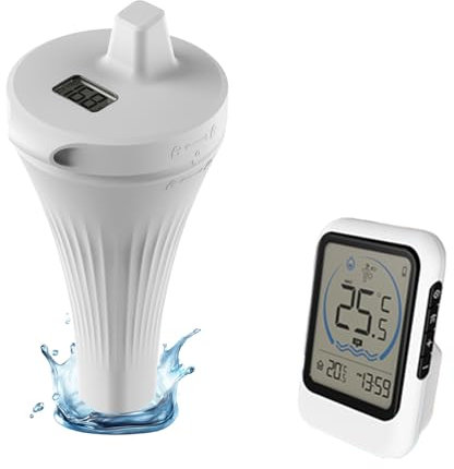 Thermomètre De Piscine,Thermomètres Pour Piscine Et Bains à Remous, Indice d'Étanchéité Ip68 Flottant Avec Écran, Plage De Transmission Jusqu'à 50 m,Pour Aquarium Spa
