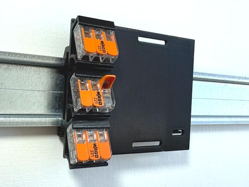 Universal DIN Rail/Hutschienenadapter für Aktoren und Sensoren mit 3x Wago Klemmen Verbindungsklemmen 221-413