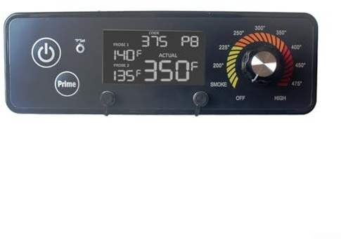 Träpellets grill temperaturregulator med PID intelligent kontroll, dubbla PT1000 sonder, LCD-skärm för ugn och köttemperatur och mekanisk justeringsknopp