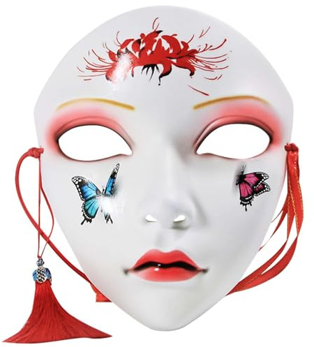 Generico HANDMÅLAD Kinesisk - (18,5 x 16,5 cm) Cosplay Heltäckande | Ansiktsskönhetsmask | Halloween Party Carnival Cosplay Konstgåva