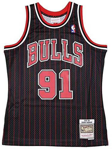 Mitchell & Ness NBA Chicago Bulls Dennis Rodman Trikot Herren schwarz/rot, L