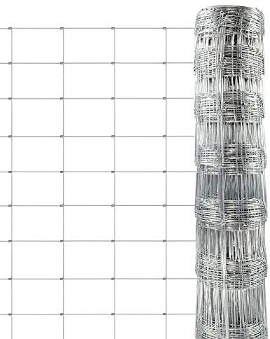 Floordirekt | Clôture grillagée de qualité professionnelle | Longueur de 50 m | Clôture de pâturage, clôture forestière, clôture pour animaux | Treillis métallique | Galvanisé, 150 cm x 50 m