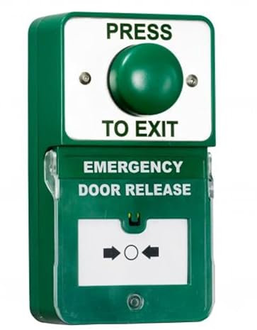 RGL DU-GB/PTE Combined Dual Unit - Green Press To Exit and Emergency Door Release Button (Call Point) with Resettable Plastic Window