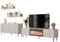 Mirjan24 Wohnzimmer-Set mit Elektrischem Kamin Arypot I, Wohnzimmerschränke mit gefräster Front, Anbauwand, Griffloses System, im Set: Kommoden, TV-Lowboard, Wandregal (Cashmere)