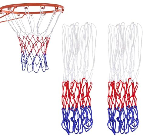 Basketballnetz, 3 Stücke Profi Ersatz Netz, Nylon-Basketball-Ersatznetz, Basketball-Netz aus Mesh, Strapazierfähiges Basketballnetz, Geeignet für den Innen- und Außenbereich,12 Schlaufen