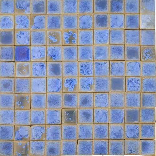 Yuvori Handcrafted Ceramic Mosaic Tiles, 0.79 inch, 1.1 lbs, DIY, Chinese Traditional Qinghua and Modern Styles, Indoor Decor, DIY Art Projects in Bathrooms, Kitchens, Living Rooms (06)