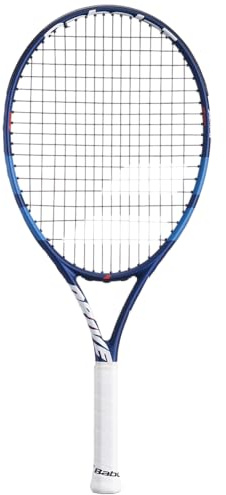 Babolat - Raquette de Tennis Modèle Drive Junior, TU, Bleu, Légère, Grip Conçu pour Petites Mains, Plan de Cordage 16x19 Ouvert 16x17, en Graphite et Aluminium, Idéale pour Enfants 125-135 cm