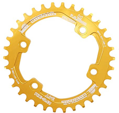 ZHAOQIN Kettenblatt Kettenblatt rund 30T/32T/34T/36T/38T Zahn 96 BCD Narrow Wide Fahrrad Kettenblatt Fahrrad Kettenblatt(30T,Golden)