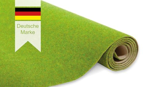 ModellNatur - Tappetino per erba, 200 x 43 cm, verde primavera, tappeto erboso artificiale per modellismo, accessori ferroviari H0, progetti di bricolage e decorazioni per bonsai – realistico