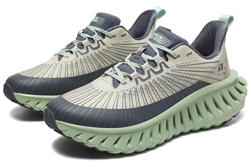 Solastride Scarpe da Basket da Uomo, alla Moda, da Corsa, Sportive, con Supporto Ammortizzante, Antiscivolo, da Tennis e da Allenamento(Green,45 EU)