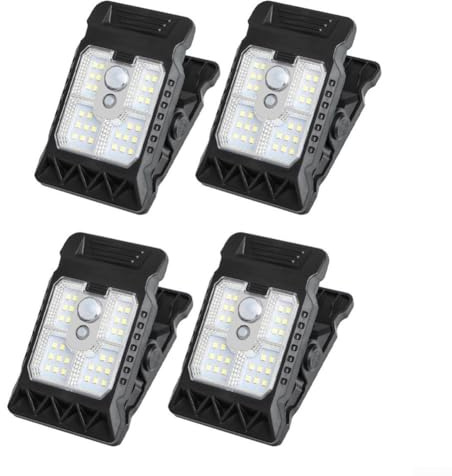 Jotekonoby LED Solar Powered Motion Sensor Lights For Outdoor Garden & Yard, Waterproof Decorative Lighting With 3 Modes, Clips And Hanging Design Compatible With Fence Tent Wall Mou(4pcs)
