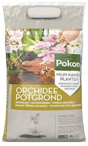 Orkidéjord 5 l – speciell blomjord för orkidéer – luftig blandning med bark och kokosfibrer – optimal dränering och hälsosam rottillväxt