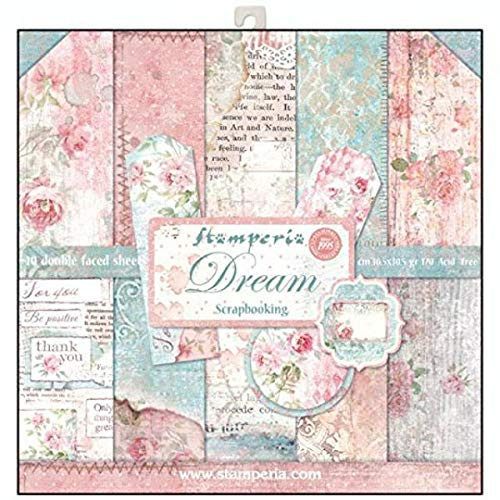 Stamperia Bloc Papier Scrap double Face 10 feuilles 30,5x30,5 (12x12) - Rêve multicolore, SBBL27