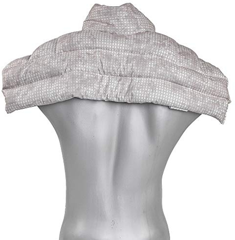 Blackcurrant Cushion Shoulder & Neck Pillow with Collar Neck Warmer Grain Pillow Heat Cushion for Neck Shoulder Back (Colour: Shabby-Chic Grey-Beige, Currant Seeds)