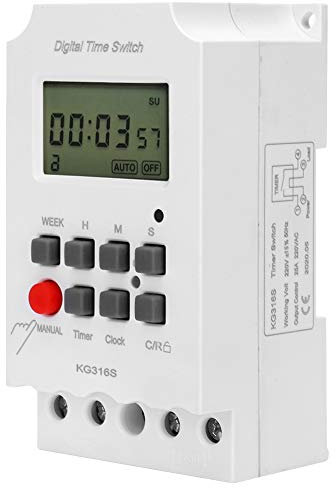 Interruttore Orario Digitale Timer Elettronico Digitale Display LCD Extra Large Timer per Microcomputer LCD Seconda Temporizzazione di Controllo 32 Gruppi On/Off 220V KG316S Intervallo di Tempori