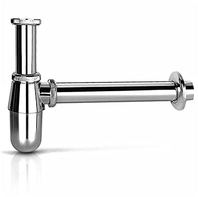 Zinc Alloy Siphon Bottle Siphon Trap,Universal G1-1/4 Washbasin Siphon Drain Siphon Washbasin Trap for Bathroom Sink Syphon