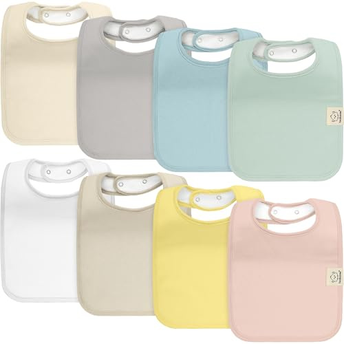 Lot De 8 Bavoirs Bio Pour Bébé Garçon Et Fille - En Coton Pour Tout-petits Et Nourrissons