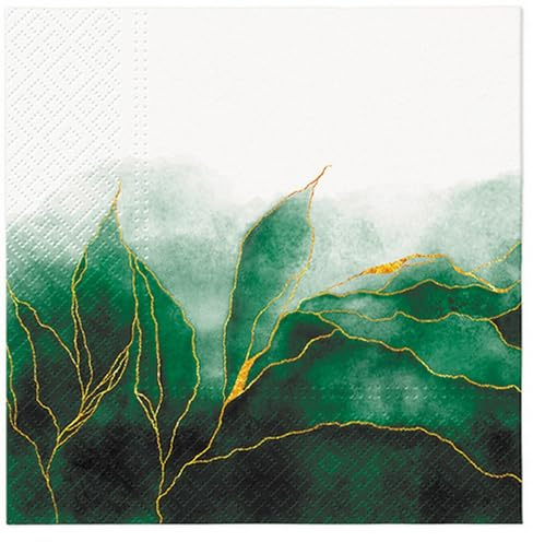 20 Servietten Natur Umrisse der Natur grün als Tischdeko. Papierservietten mit Motiv. Auch für Decoupage und Serviettentechnik 33x33cm
