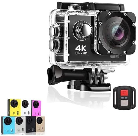 Cámara de acción Grabadora de cámara de acción profesional 4K 30FPS WiFi 2,0 pulgadas 30M casco impermeable subacuático cámara de grabación de vídeo deportes originales ( Color : Black-Telecontrol , S