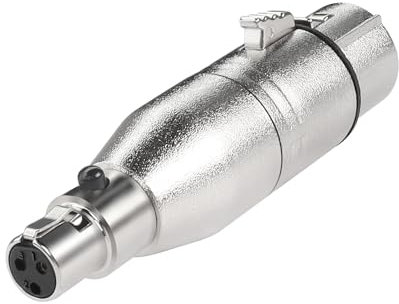 QIANRENON XLR a Mini XLR Audio Conector Adaptador de 3 pines XLR hembra a 3 pines Mini XLR Hembra Simétrico Auriculares Convertidor XLR a Mini XLR Conmutación Macho para Micrófono Cámara Videocámara