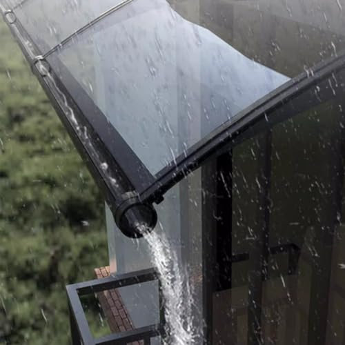 Große Waschbecken Vordach Haustür,Wetterfeste Türvordach Haustürdach Pultvordach aus 2.5mm Dicke Transparentes Polycarbonat und Aluminium Rahmen,Pultbogenvordach (45x110cm/18 x43)